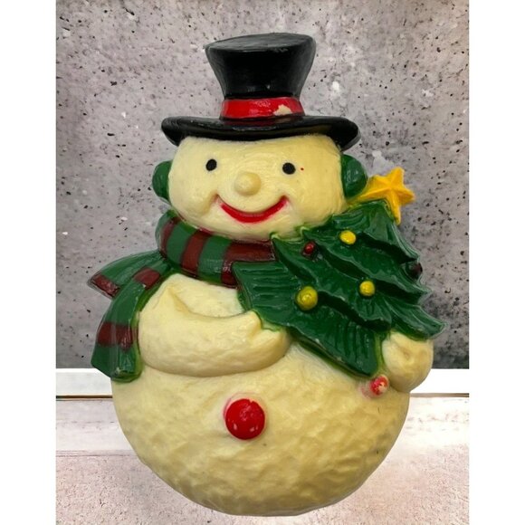 Christmas Snowman Refrigerator Magnet Vintage Decor Top Hat - Picture 1 of 6